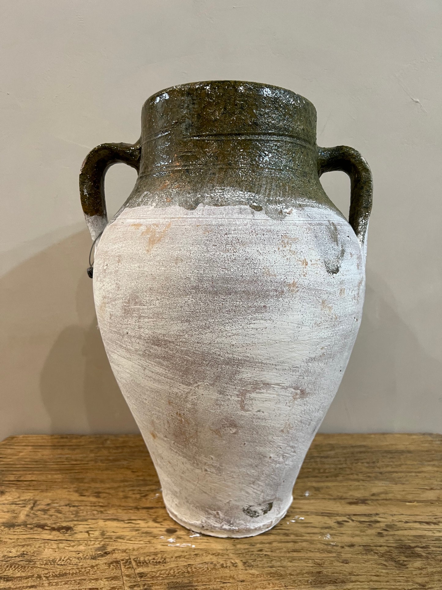Vintage Turkish Terracotta Drip Vase-Large