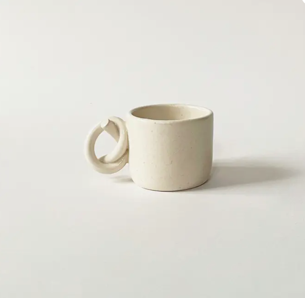 Handmade Ceramic Knot Handle Espresso Cup