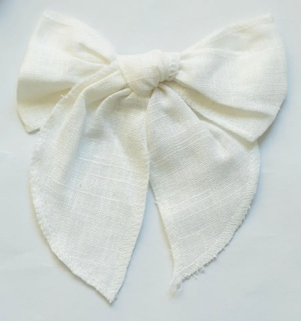 Neutral Linen Fabric Bow