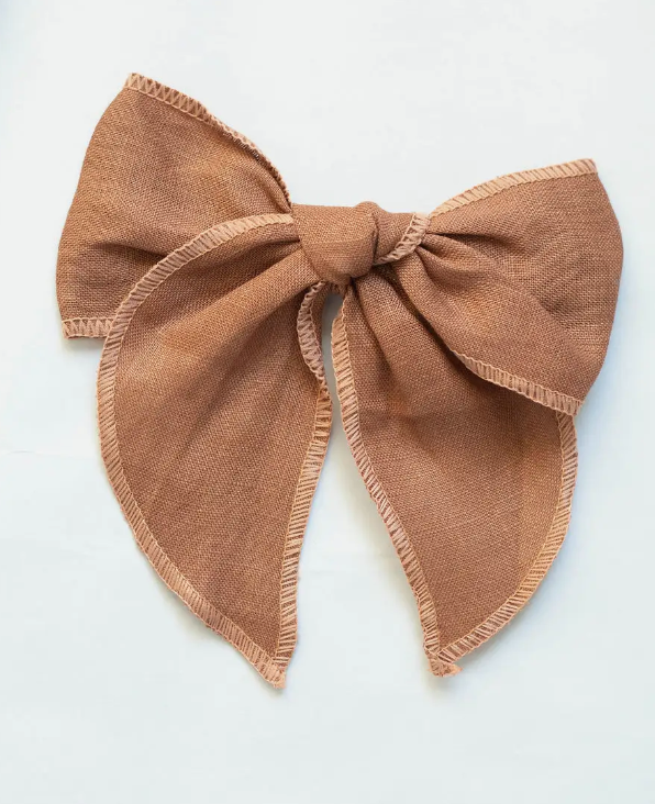 Neutral Linen Fabric Bow